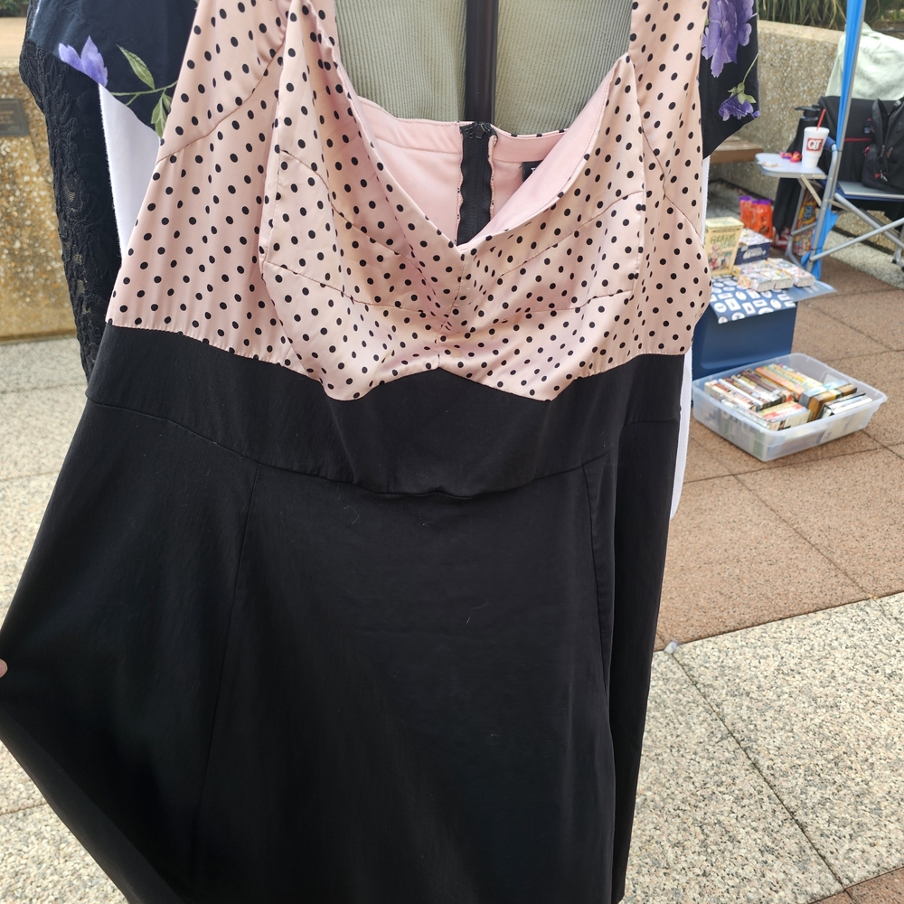 Torrid Pink and Black Polka Dot Dress